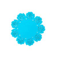 家用硅胶隔热垫餐桌垫防热盘垫碗垫防滑垫盘子垫花瓶垫水壶垫杯垫|蓝色 4片中号+4片大号