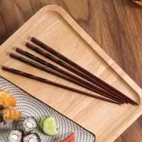 筷子家用中式高档木筷防霉防滑日韩式尖头筷子套装家用筷子W0|火烧筷木筷 礼盒款5双