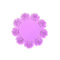 家用硅胶隔热垫餐桌垫防热盘垫碗垫防滑垫盘子垫花瓶垫水壶垫杯垫|紫色 2片中号+2片大号