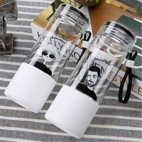 耐热韩版创意小清新茶隔潮流玻璃杯女韩国学生情侣可爱随手杯茶杯