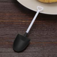 一次性勺子塑料甜品蛋糕勺布丁冰淇淋勺子儿童创意瘦子包装F9|黑色 简装100支(买5送1)
