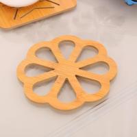 木质卡通隔热垫餐桌垫防滑锅垫创意可爱垫子茶杯垫防烫碗垫杯垫子F3|圆梅花(6个装)