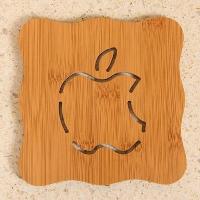 木质卡通隔热垫餐桌垫防滑锅垫创意可爱垫子茶杯垫防烫碗垫杯垫子F3|缺口苹果(6个装)