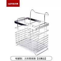 筷子筒壁挂式筷笼子不锈钢筷子收纳桶沥水创意厨房家用置物架筷篓|铁丝制品:方形[无赠品]