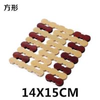 热卖家用竹制隔热垫餐具垫 砂锅垫防烫餐桌垫子餐垫碗垫杯垫盘垫V6|六个装[方形14*14.5cm]