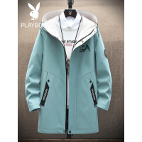 花花公子中长款外套男士春秋季韩版潮流宽松百搭痞帅夹克休闲风衣