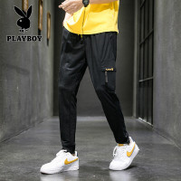 花花公子春秋季工装韩版裤子男士2021百搭休闲裤超火痞帅小脚裤潮