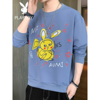 花花公子2021新款春秋季上衣服男装长袖T恤男士韩版潮流卫衣体恤