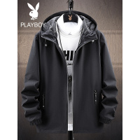花花公子春秋款男士连帽外套潮流百搭宽松休闲ins港风痞帅上衣服