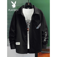 花花公子长袖衬衫男士春秋季韩版潮上衣港风工装衬衣休闲寸衫外套