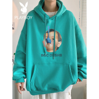 花花公子潮牌秋季卫衣男士连帽套头印花宽松韩版潮流嘻哈百搭上衣
