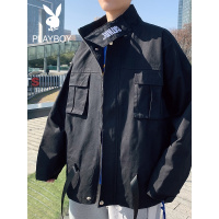 花花公子春秋装ins韩版男士夹克潮牌学生潮牌宽松工装外套男上衣