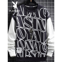 花花公子男士圆领卫衣2021秋季新款韩版潮流打底宽松男装休闲上衣