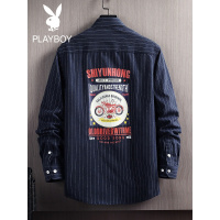 花花公子春季港风格子衬衫男士长袖韩版潮流外套休闲情侣学生衬衣