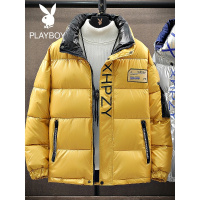 花花公子亮面棉服男士冬季加厚立领面包服冬装棉衣外套宽松棉袄潮