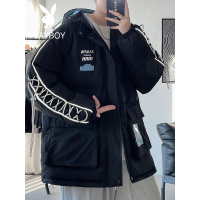 花花公子青少年棉衣男冬季加厚潮流外套潮流潮牌休闲学生连帽棉服