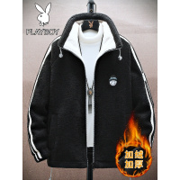 花花公子羊羔毛立领外套棉衣加绒加厚款保暖棉服男颗粒绒冬季棉袄