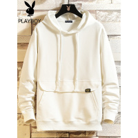 花花公子春季纯色卫衣男士韩版宽松百搭连帽男装长袖青年百搭上衣