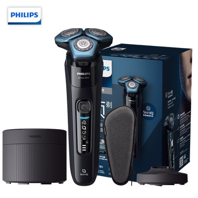 飞利浦(Philips) 电动剃须刀S7735 蓝蜂巢肌能感应 自带修剪器 5分钟闪充 LED显示 全身水洗 智能刮胡刀