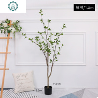 北欧风仿真椿树绿植物网红盆栽大型室内装饰客厅服装店落地摆件景 封后 绿色(2.1米+海草篮)仿真植物