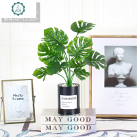 北欧ins仿真植物装饰摆件室内绿植小盆栽客厅假花桌面盆景龟背竹 封后 套餐九