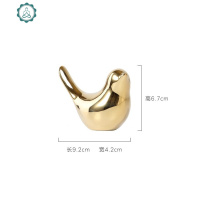 北欧现代轻奢简约风格样板房间书房陶瓷金色小鸟软装饰品创意摆件 封后 大金鸟A