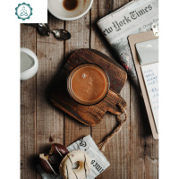 闻森 四月 美食摄影道具 复古做旧咖啡垫 民宿家居摆件 ins 封后 浅色圆