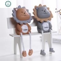 可爱吊脚娃娃客厅创意家居小摆件房间隔板布置装饰品摆设送椅 封后 狮子(送椅子)