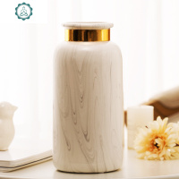 描金色 大理石纹陶瓷花瓶 现代北欧摆件家居室内客厅插花花器 封后 小号18cm