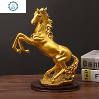 欧式复古马到成功客厅摆件家居饰品酒柜中式书房装饰品办公室摆设 封后 银色立马发财