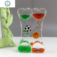 沙漏计时器儿童防摔水滴油漏液体新奇特生日圣诞节创意小摆件 封后 红蓝单海豚