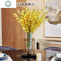 现代轻奢风花瓶摆件客厅插花干花北欧电视柜餐桌玄关家居软装饰品 封后 奢华烛台花瓶摆件[高款]送12支跳舞兰花艺