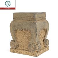户外坪花园摆件人造石石墩新中式庭院小花盆盆栽装饰品 封后 0035花园摆件-曲脚石墩(高39厘米)