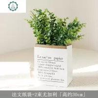 ins假花纸袋仿真假植物装饰盆栽绿植摆件盆景客厅家居室内摆设 封后 4束把束满天星+法文纸袋