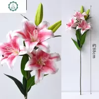 不逼真包退!手感百合花束仿真花假花装饰摆设客厅电视柜花瓶摆件 封后 5只混色黄+白(无花瓶)