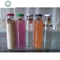 350500ml冷泡茶果汁瓶奶茶瓶直筒瓶漂流瓶创意许愿木塞玻璃瓶 封后 350丝口圆形+马口铁盖(10只
