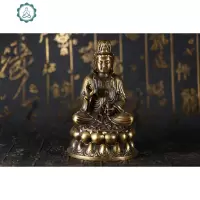 纯铜观音菩萨佛像摆件观音菩萨小佛像随身小佛家用供奉 封后