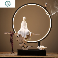 新中式香薰摆件禅意桌面陶瓷佛像家居饰品玄关电视柜灯圈创意装饰 封后 祥云灯圈(妙尘)