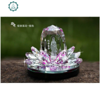 汽车摆件千手观音菩萨双面佛像车上用品水晶香水座车内饰品 封后 莲花观音-紫色