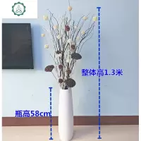 插花云柳干枝天然树枝装饰 客厅落地玄关隔断橱窗干枝装饰花干花 封后 白咖不含瓶 干树枝