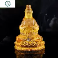 汽车摆件琉璃观音车载中控台饰品菩萨佛像车内车上装饰 封后 净瓶观音[黄色]