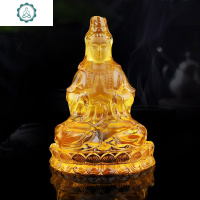 汽车摆件琉璃观音车载中控台饰品菩萨佛像车内车上装饰 封后 莲花观音[白色]+藏银黑曜石