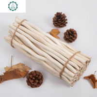 餐桌影楼枯枝木棍花造型干树枝木棒园艺创意仿真拍照圆木片套装园 封后 20厘米细款白色100枝 干树枝