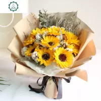 向日葵干花满天星花束香皂玫瑰康乃馨女友闺蜜生日母亲节毕业 封后 粉色康乃馨LED灯+礼袋