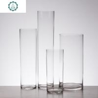 玻璃花瓶 现代落地大号直筒圆筒瓶水培花器 富贵竹 客厅家居装饰 封后 30cm直径等于饮用水桶直径