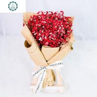 满天星干花永生花小花束小清新干花网红花束生日情人节七夕 封后 红色满天星网红花束
