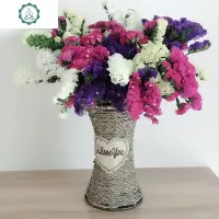 云南勿忘我干花风干干花花束真花带花篮瓶满天星家居客厅装饰摆件 封后 6色勿忘我带花篮U 干树枝