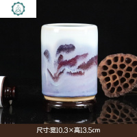 创意陶瓷器花瓶摆件笔筒钧瓷景德镇客厅插花干花小手工装饰工艺品 封后 白彩双耳瓶-钧瓷