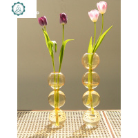 摩洛哥泡泡桌面插花瓶高透明球形简约风装饰摆件设计师款 封后 矮款透明3球