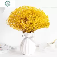 欧式装饰满天星永生花陶瓷花瓶小清新客厅餐桌家居插花摆件 封后 红色满天星 大